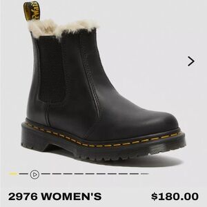 Dr. Martens Women's Black Ankle Boots with Fur Lining